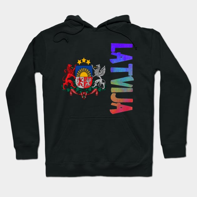 Latvia (Latvija in Latvian) Coat of Arms Design Hoodie by Naves